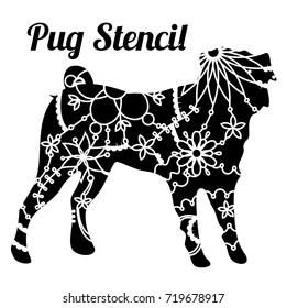 Pug dog stencil