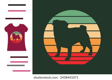 Pug dog t shirt design