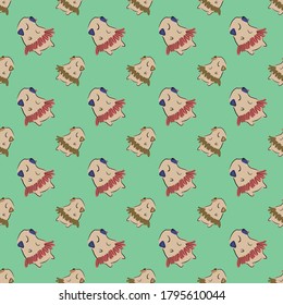 Pug Dog Tutu Dance seamless pattern. Great for birthday, party, gift wrapping, wallpaper, textile and scrapbook 