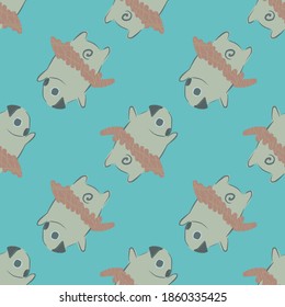 Pug Dog Tutu Dance seamless pattern. Great for birthday, party, gift wrapping, wallpaper, textile and scrapbook 