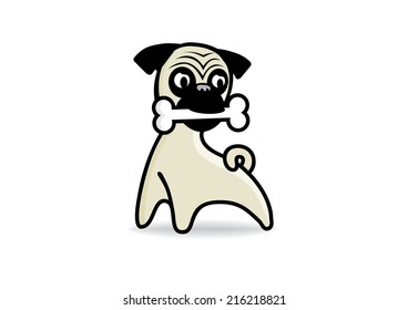 The Pug Dog Vector