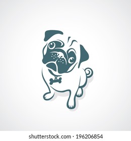 Pug dog - vector illustration