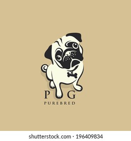 Pug dog - vector illustration