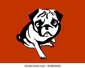 Pug dog - vector illustration - vector illustration 
