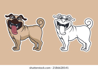 pug dog vector illustration cartoon style