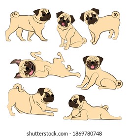Dibujar ilustración vectorial de perro en el fondo blanco. Ilustración del vector