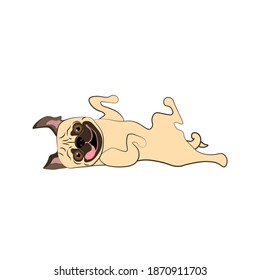 Pug dog vector illustration on the white background. Vector illustration