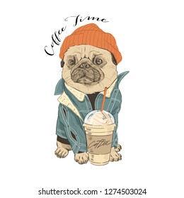 Pon eso con café. Impresión gráfica de tipografía