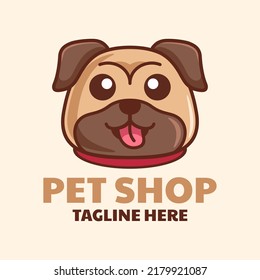 Logo-Design des Pug-Kopfes