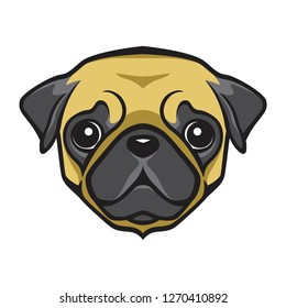 pug head vector