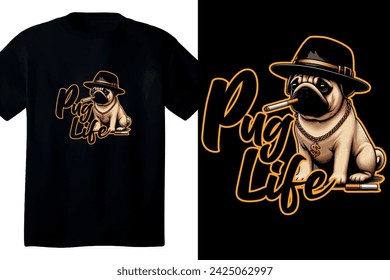 Pug life typography vector t shirt design
