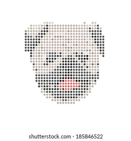 Pug portrait abstract isolated on a white backgrounds