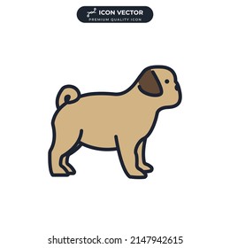 pug puppy dog icon symbol template for graphic and web design collection logo vector illustration