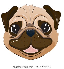 pug, puppy pug, dog, sticker, character pug, character dog, character, face dog, face, face pug