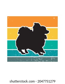 Pug Retro Sunset Design template. Vector design template for logo, badges, t-shirt, POD and book cover. Isolated white background.