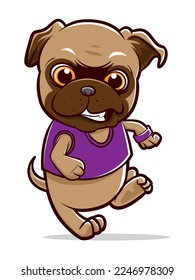 Pug is a running dog mascot