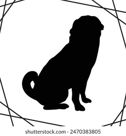 Pug silhouette illustration Design silhouette icon