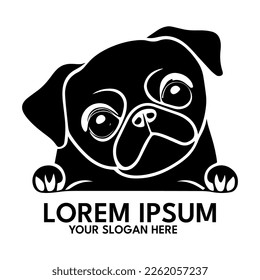 Pug Silhouette, Logo, Vektorgrafik