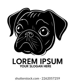 Pug Silhouette, Logo, Vektorgrafik