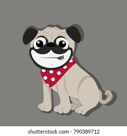 pug smile face dog