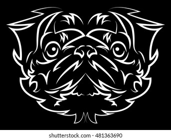 Pug tattoo vetor modern design