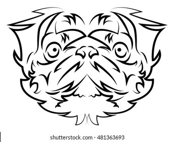 Pug tattoo vetor modern design