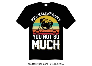 pug t-shirt design vector  file 