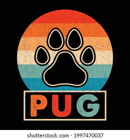 Pug Vector Graphic t-shirt design