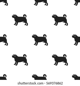 Pug vector icon in black style for web