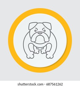 Pug-dog line icon.