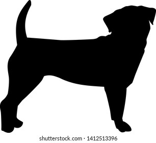 Puggle in black with silhouette
