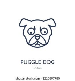 Puggle dog icon. Puggle dog linear symbol design from Dogs collection. Simple outline element vector illustration on white background.