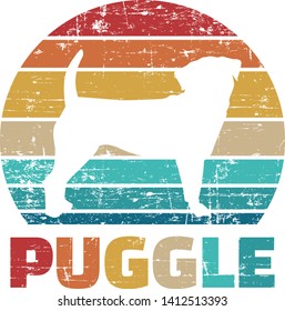 Puggle silhouette vintage and retro