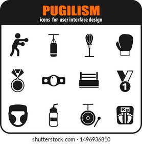 pugilism icon set for your design. vector icons