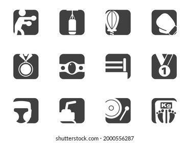conjunto de iconos de pugilismo para su diseño. iconos vectoriales