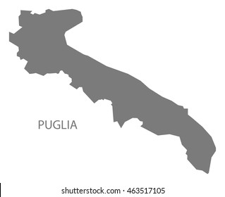 Puglia Italy Map In Grey