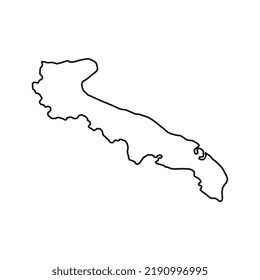 Puglia Map. Region of Italy. Vector illustration.