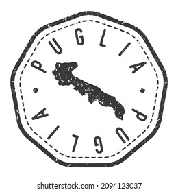 Puglia, Province of Arezzo, Italy Map Stamp Retro Postmark. Silhouette Postal Passport. Seal Round Vector Icon. Badge Vintage Postage Design.