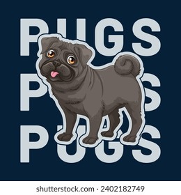 Pugs T-shirt Design: Pugs Dog