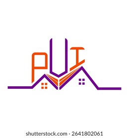 PUI Real State logo design, PUI simple and modern logo. PUI luxurious alphabet design  