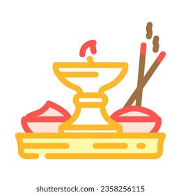 vector de icono de color thali puja. signo de puja thali. ilustración de símbolo aislado