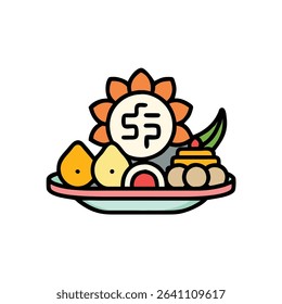 puja-thali icon vector illustration style
