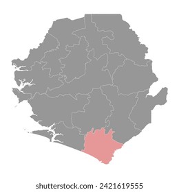 Pujehun District map, administrative division of Sierra Leone. Vector illustration.