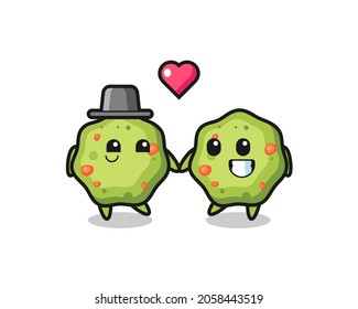 pareja de personajes de dibujos animados puke con gesto de enamorarse, diseño de estilo lindo para camiseta, pegatina, elemento logo