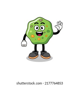 tira cómica haciendo gesto de la mano de la onda , diseño de personajes