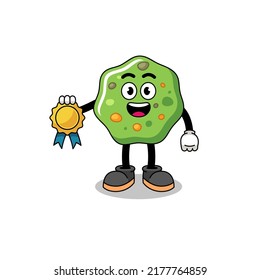 ilustración de puke con satisfacción medalla garantizada , diseño de personajes