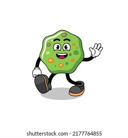 puke cartoon walking , character design