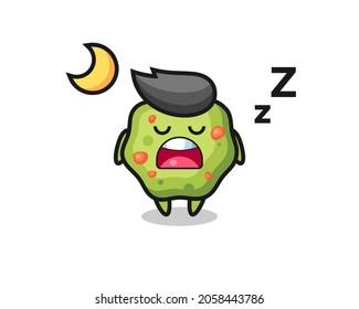 puke character illustration sleeping at night , cute style design for t shirt, sticker, logo element