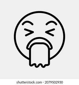 Puke emoji icon vector illustration in line style, use for website mobile app presentation