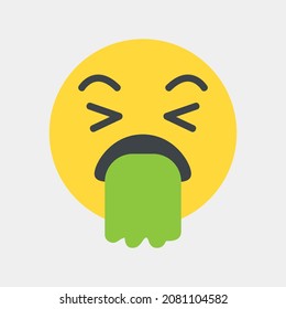 Puke emoji icon vector illustration in flat style, use for website mobile app presentation